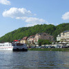 Die "Theodor Fontane" liegt am 1. Mai in Bad Schandau