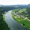 Blick von der Bastei in Rathen - Panoramafoto aus mehreren Einzelaufnahmen