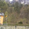 Blick von der Elbe hinauf zur Bastei und Basteibrücke