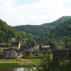 Blick vom Wolfsgraben in Postelwitz auf den Bad Schandauer Ortsteil Krippen